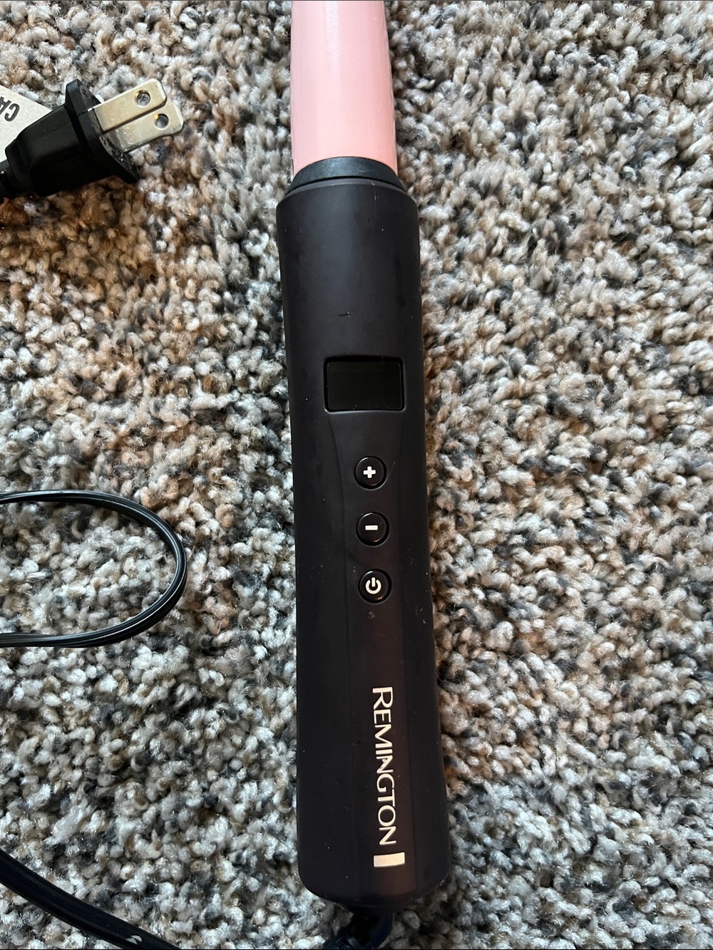 Remington Pink and Black Tapered Curling Wand with Glove - Picture 2 of 3